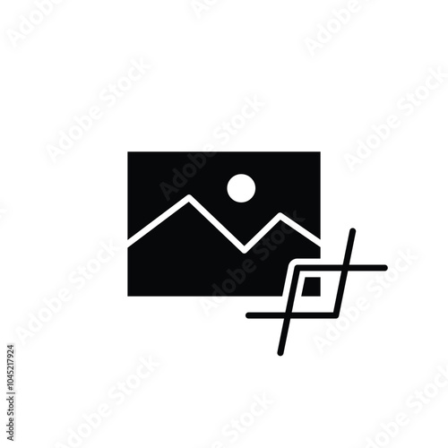 crop image solid icon vector design good for web or mobile app