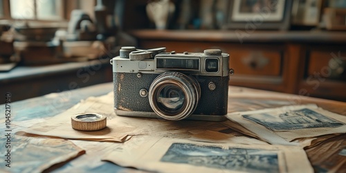 Vintage Camera on Nostalgic Photographs