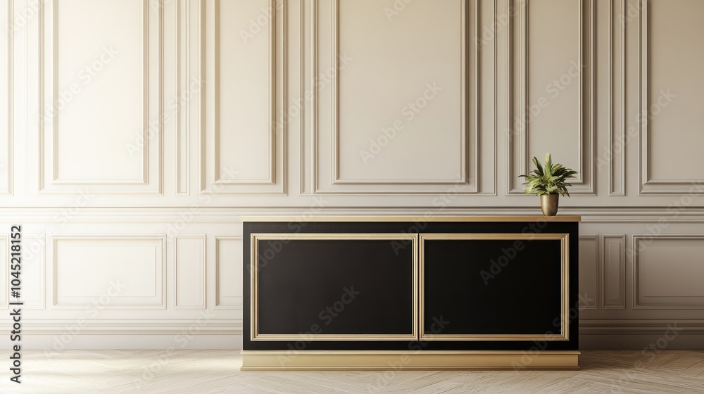 Elegant Modern Console Table in Minimalist Room Elegant Modern Console Table in Minimalist Room