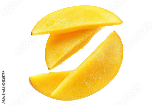Photo of mango slices .Transparent background. Isolated PNG.