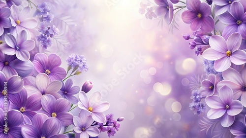 Floral background with purple flowers in delicate shades and silhouette