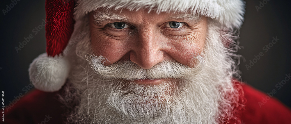 Closeup Portrait of Santa Claus Smiling with White Beard and Mustache, Closeup Portrait of Santa Claus Smiling with White Beard and Mus Closeup Portrait of Santa Claus Smiling with White Beard and Mustache, Closeup Portrait of Santa Claus Smiling with White Beard and Mus