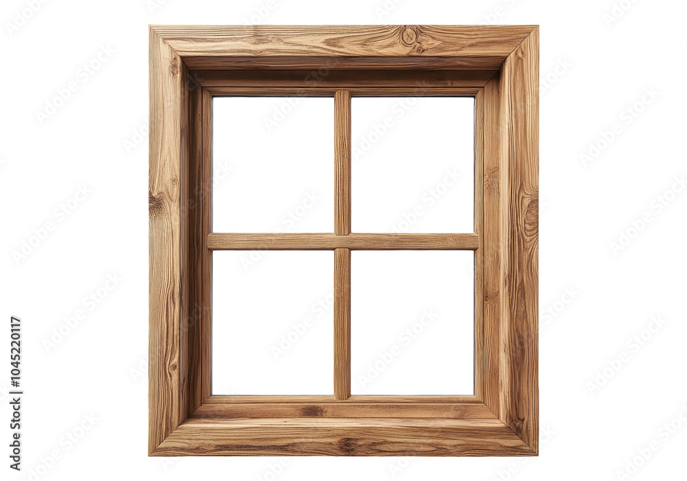 Photo of wooden window frame .Transparent background. Isolated PNG. Photo of wooden window frame .Transparent background. Isolated PNG.