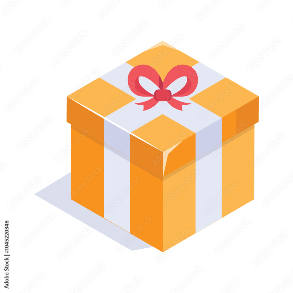 Get this amazing icon of gift box in modern isometric style Get this amazing icon of gift box in modern isometric style