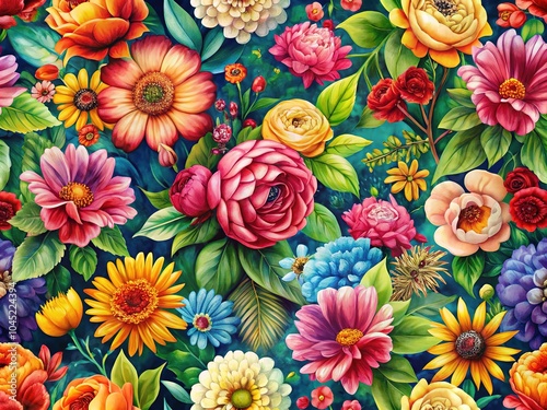 Floral Tileable Texture Background for Design Projects