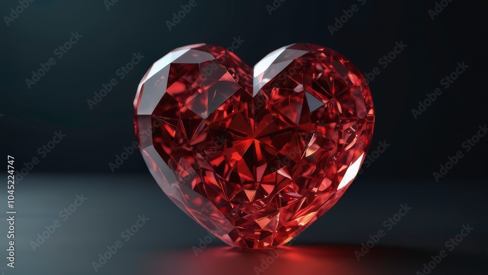Radiant Heart-Shaped Gemstone with Intricate Facets and Sparkle Radiant Heart-Shaped Gemstone with Intricate Facets and Sparkle