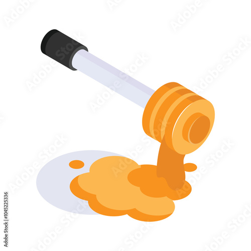 A honey dipper with honey dripping, perfect for adding sweetness