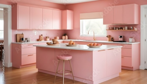 Pink modern day kitchen area