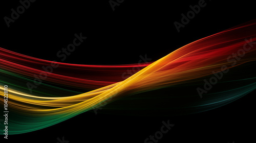 Black History Month. African American History in United States. Red Yellow Green waving flag. Freedom holiday. Celebrated annual in February. Poster, design wallpaper, art illustration. Generated AI