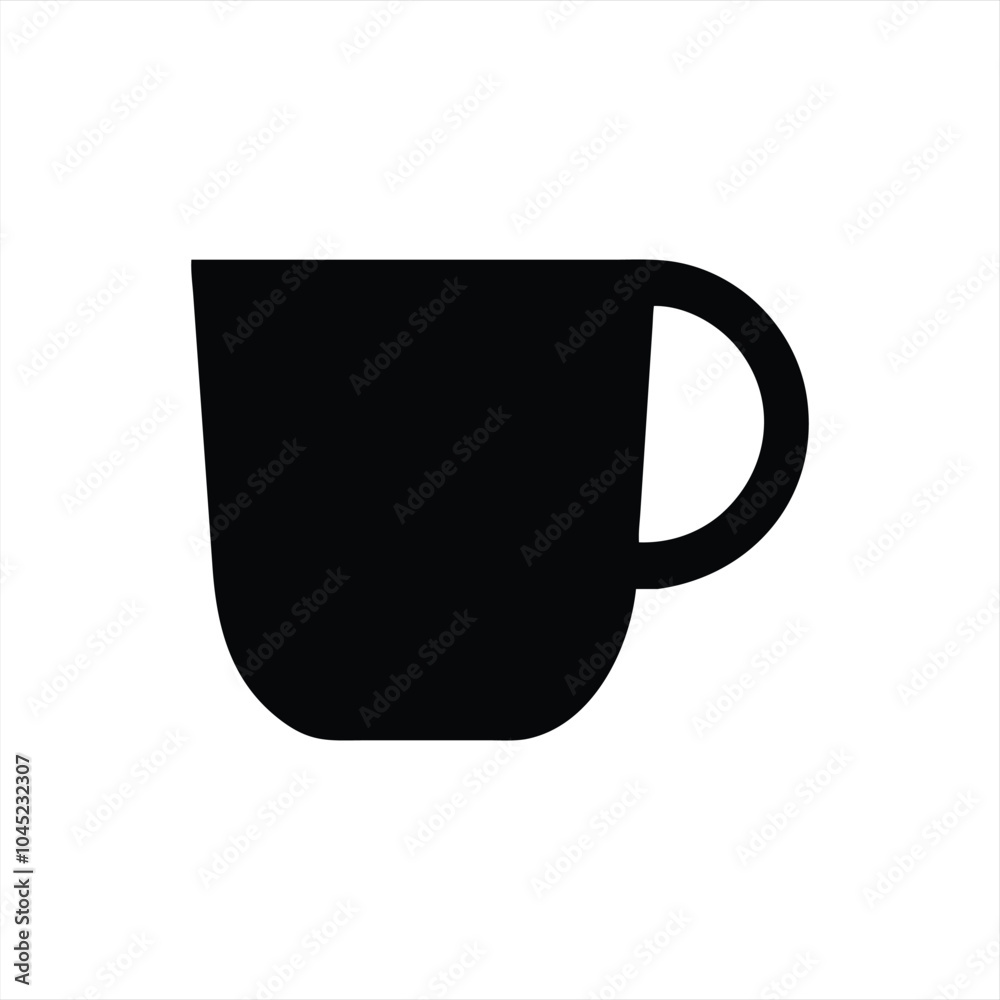 Coffee Mug Silhouette Design Vector Illustration Clipart Eps