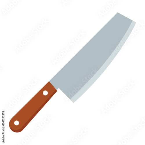 Metal meat knife vector illustration isolated on a white background