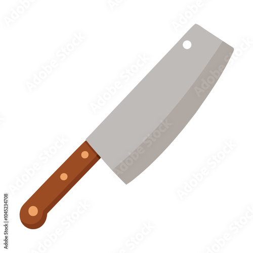 Metal meat knife vector illustration isolated on a white background