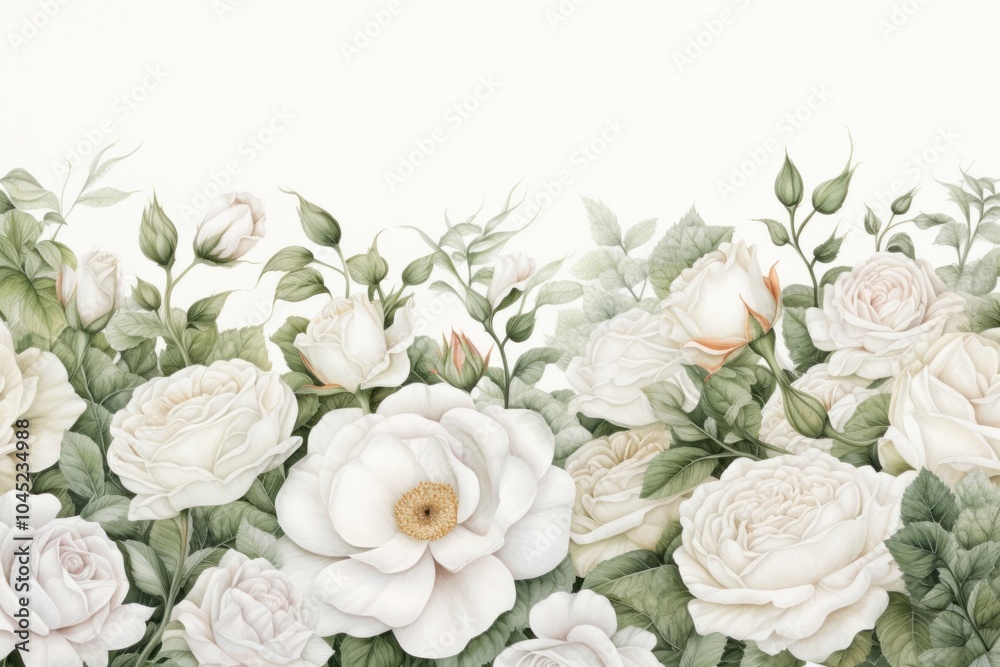 White roses garden backgrounds pattern flower. White roses garden backgrounds pattern flower.