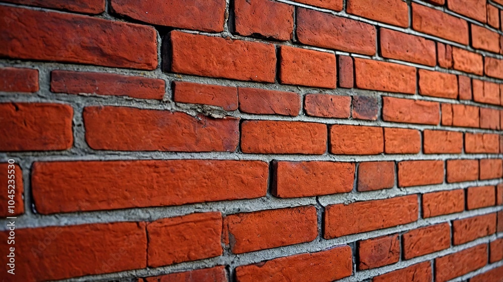 Obraz premium Red Brick Wall, Shadows, Texture, Artistic Composition, Photography