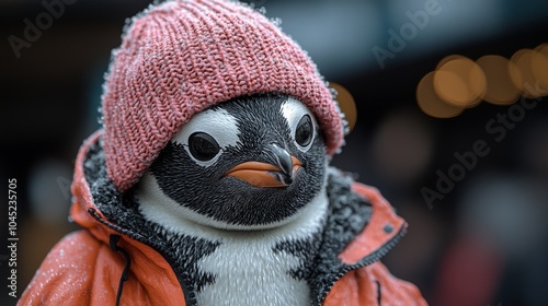 Fototapeta Naklejka Na Ścianę i Meble -  Close-up of a personified swan with graceful wings and a serene expression, showcasing the elegance and calm of anthropomorphized wildlife. Ideal for fine art and sophisticated illustrations.