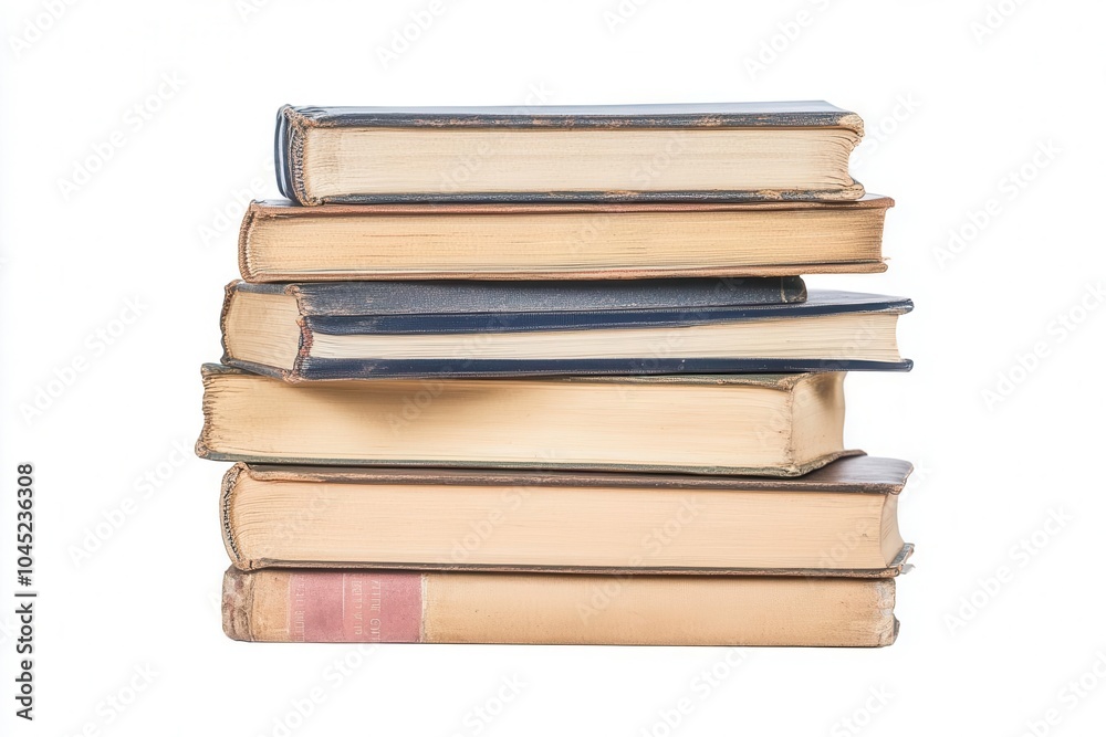 Stack of old books on a white isolate background. Stack of old books on a white isolate background.