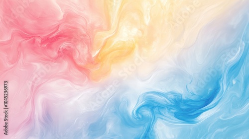 A pastel-colored abstract background with soft swirls of pink, blue, and yellow, creating a dreamy and lighthearted atmosphere ideal for creative projects