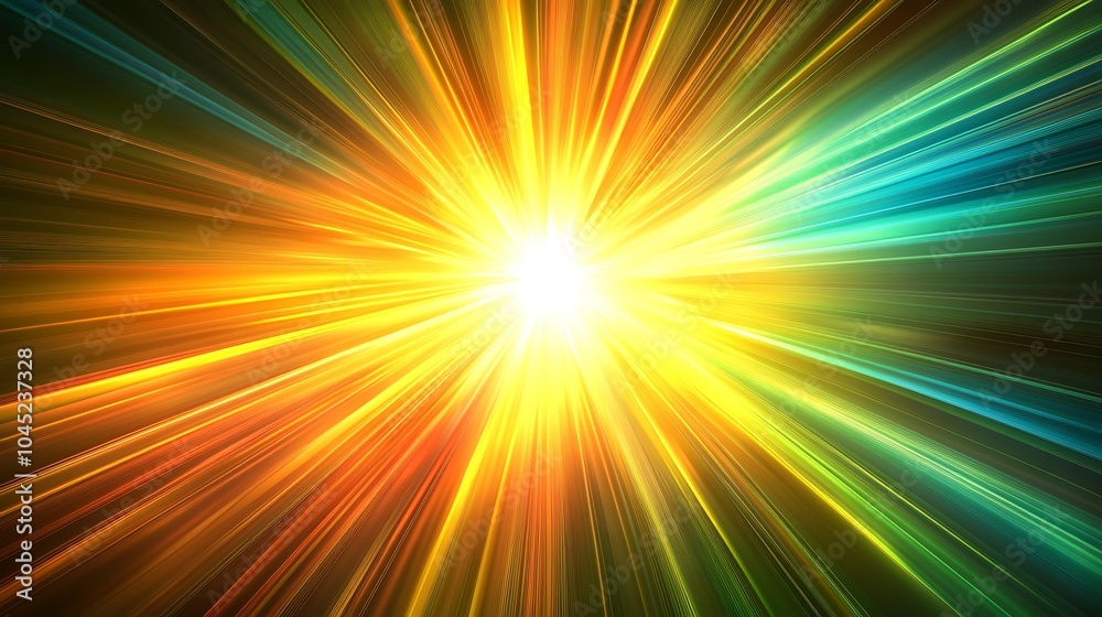 Abstract colorful starburst with bright light. Abstract colorful starburst with bright light.