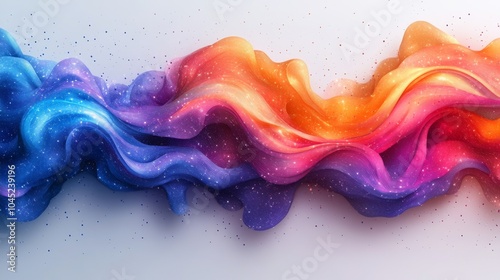 A vibrant wave of colorful silk flowing elegantly, showcasing shades of blue, purple, orange, and pink.