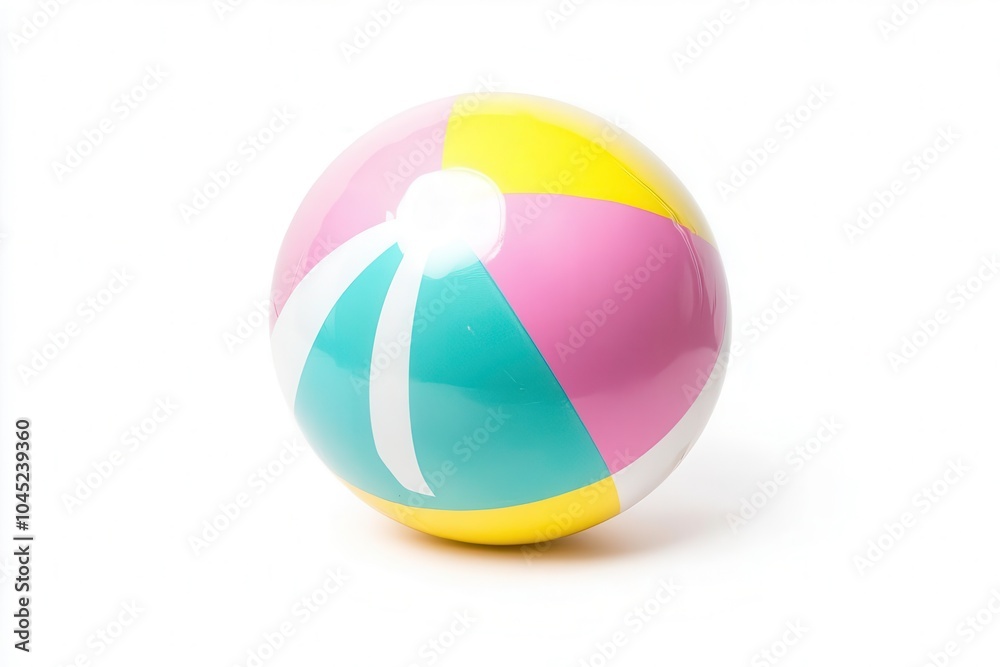Colorful beach ball on a white isolated background. Colorful beach ball on a white isolated background.