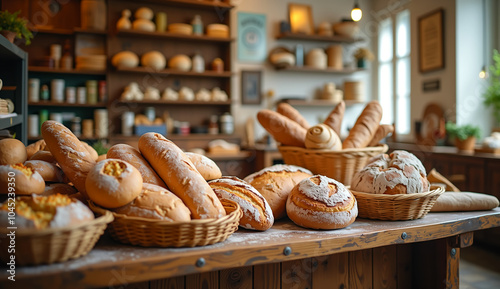 bread in a bakery