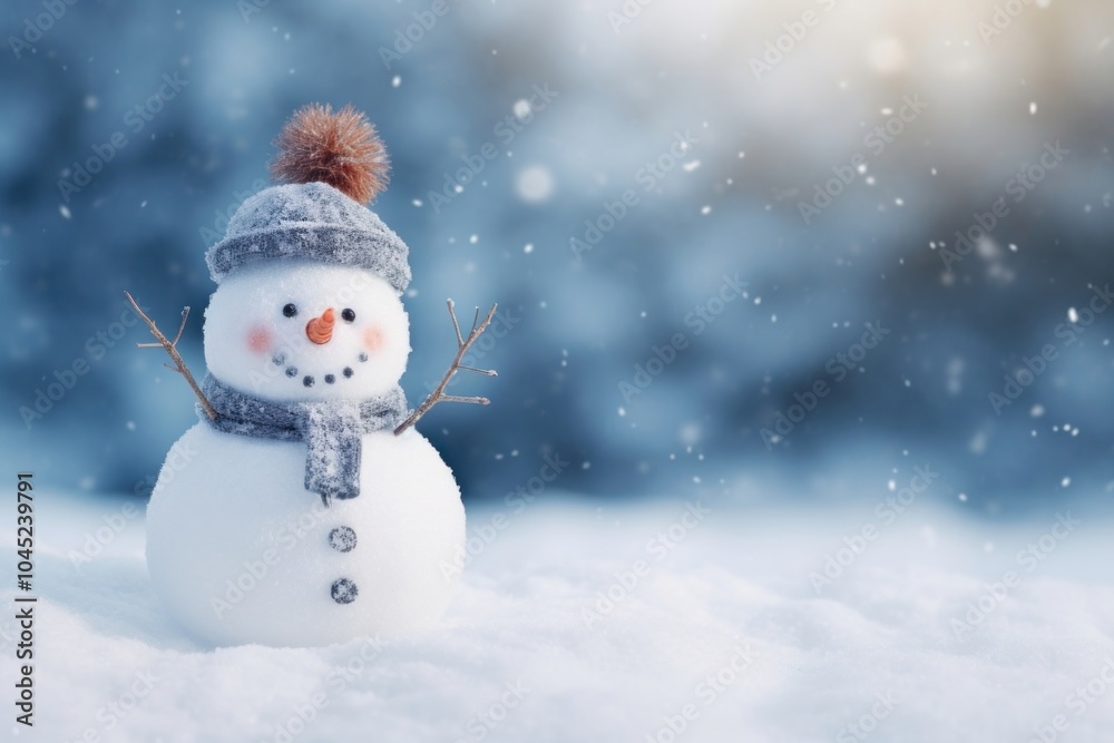 Christmas background snow outdoors snowman. Christmas background snow outdoors snowman.