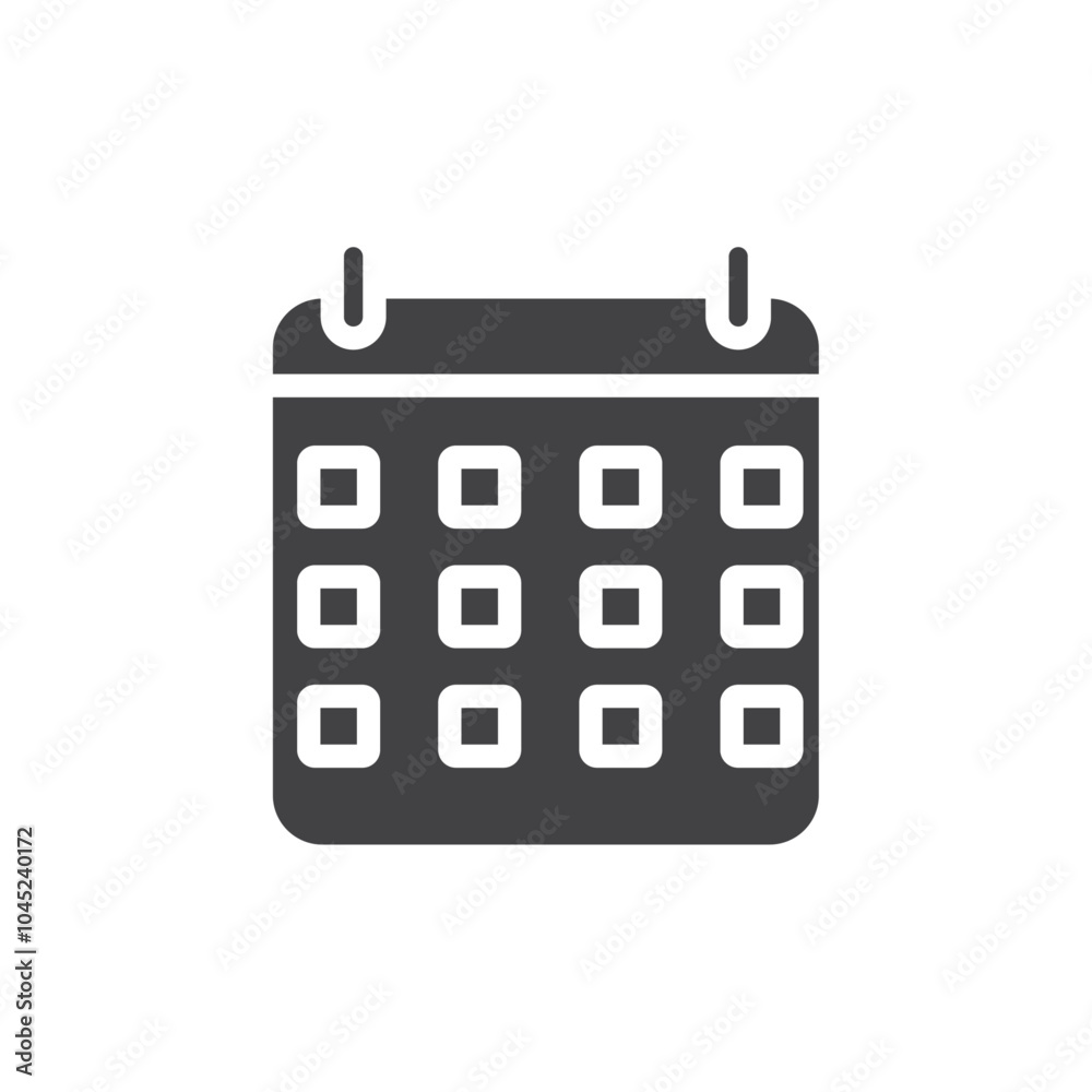 Calendar icon Symbol mark in filled style Calendar icon Symbol mark in filled style