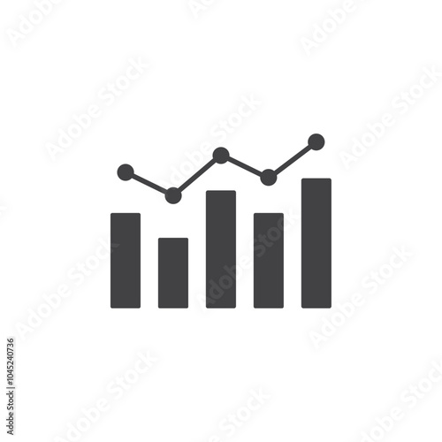 Chart Icon Symbol mark in filled style