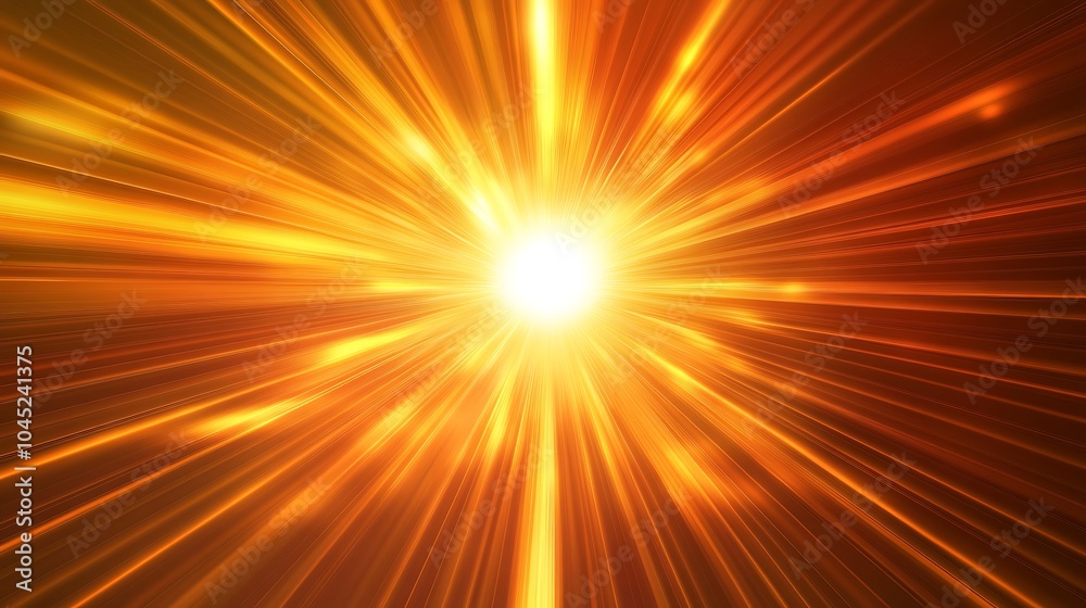 Abstract golden light rays radiating from a central bright spot. Abstract golden light rays radiating from a central bright spot.