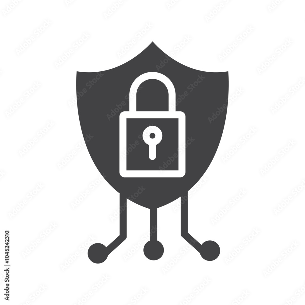 Cyber security icon Symbol mark in filled style Cyber security icon Symbol mark in filled style