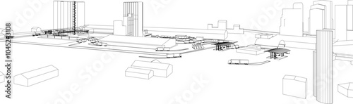 3D illustration of industrial project