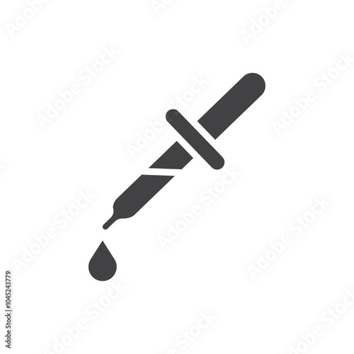 Dropper pipette Icon Symbol mark in filled style