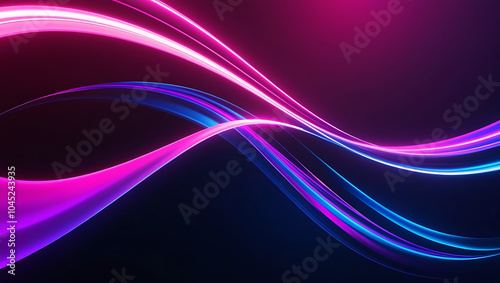 Vibrant Neon Wave Abstract in Futuristic Digital Art | Dynamic Energy Flow with Bold Colors | Perfect for Tech and Sci-Fi Themes - High-Resolution Background