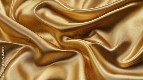 A seamless gold fabric texture with subtle folds and creases, creating a soft, luxurious backdrop for fashion, beauty, or interior design projects