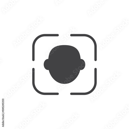 Face id icon Symbol mark in filled style