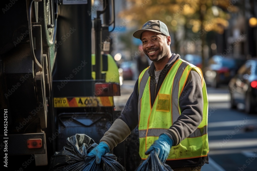Cleaning service vehicle smiling truck.