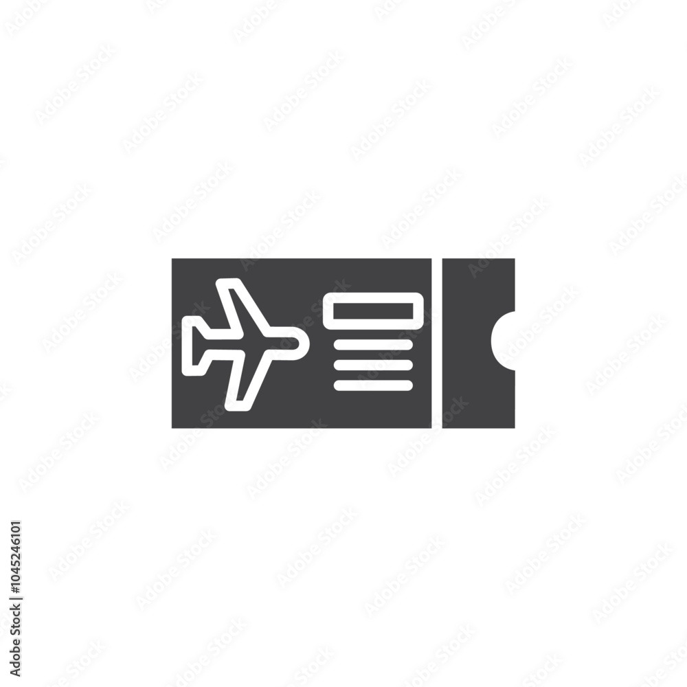 Flight tickets icon Symbol mark in filled style Flight tickets icon Symbol mark in filled style