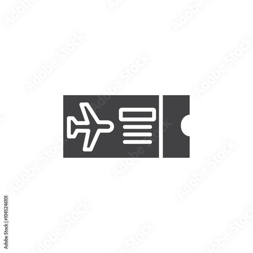 Flight tickets icon Symbol mark in filled style