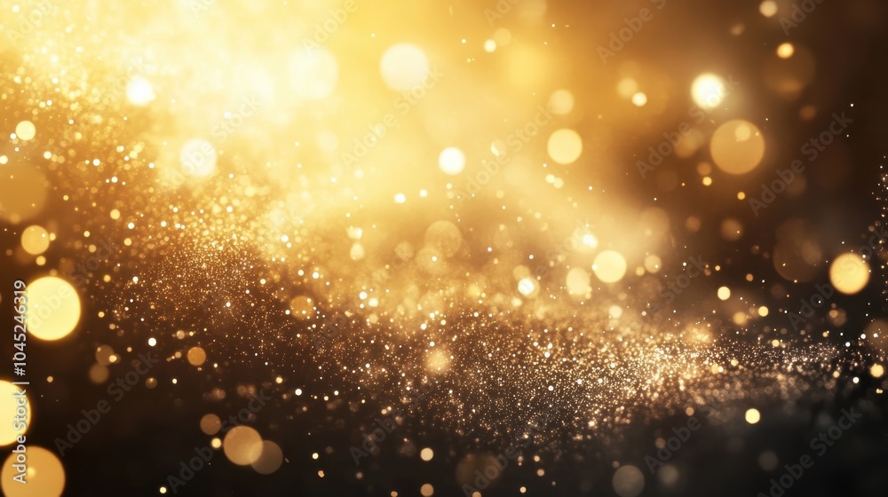 A gold dust and sparkles background with particles softly floating in the air, creating a magical and luxurious ambiance for celebrations or special events A gold dust and sparkles background with particles softly floating in the air, creating a magical and luxurious ambiance for celebrations or special events