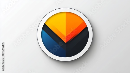 Free Download Stylized geometric logo with a vibrant color palette, featuring shades of orange, yellow, blue, and black. - GFXLoad