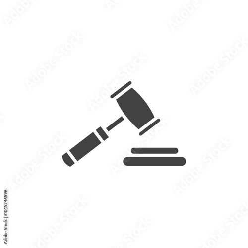 Gavel icon Symbol mark in filled style