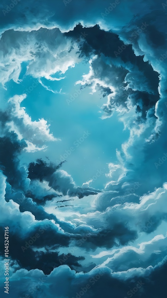 Naklejka premium Cloudy blue sky abstract background