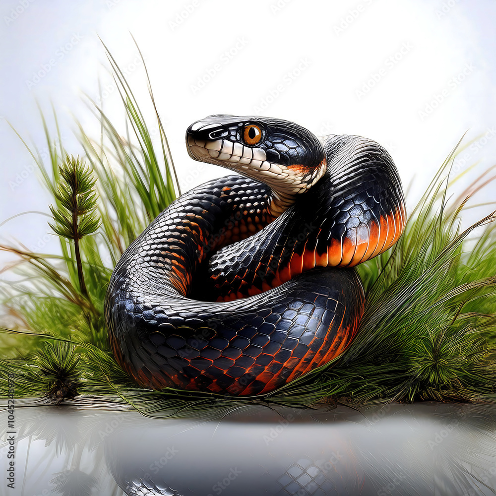 Fototapeta premium Red belly black snake Australian wildlife