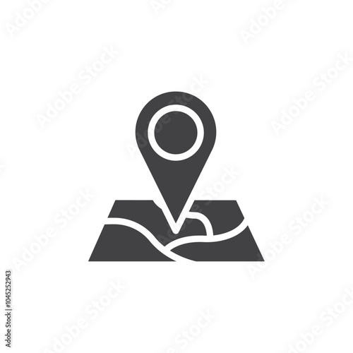 Map pin icon Symbol mark in filled style