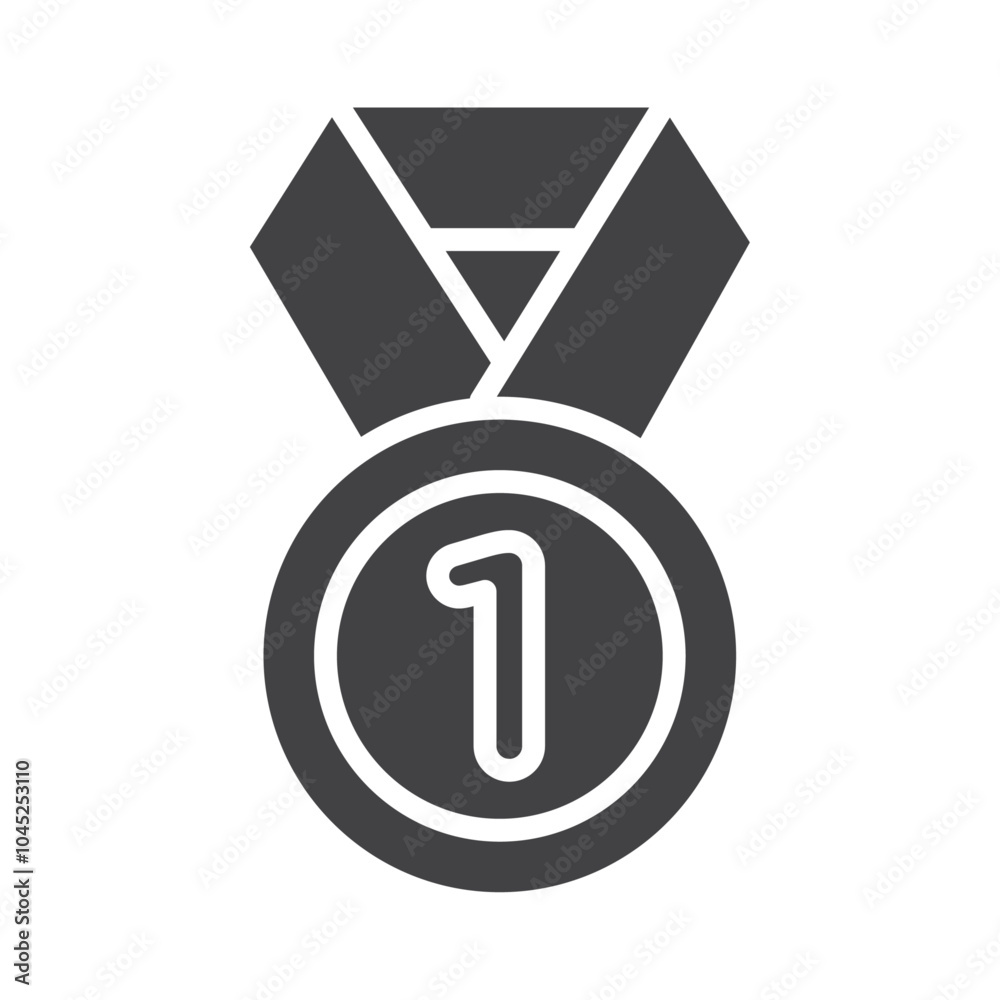 Medal Icon Symbol mark in filled style Medal Icon Symbol mark in filled style