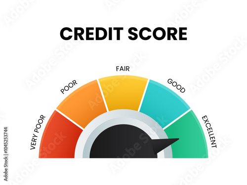 Credit score speedometer vector concept for articles