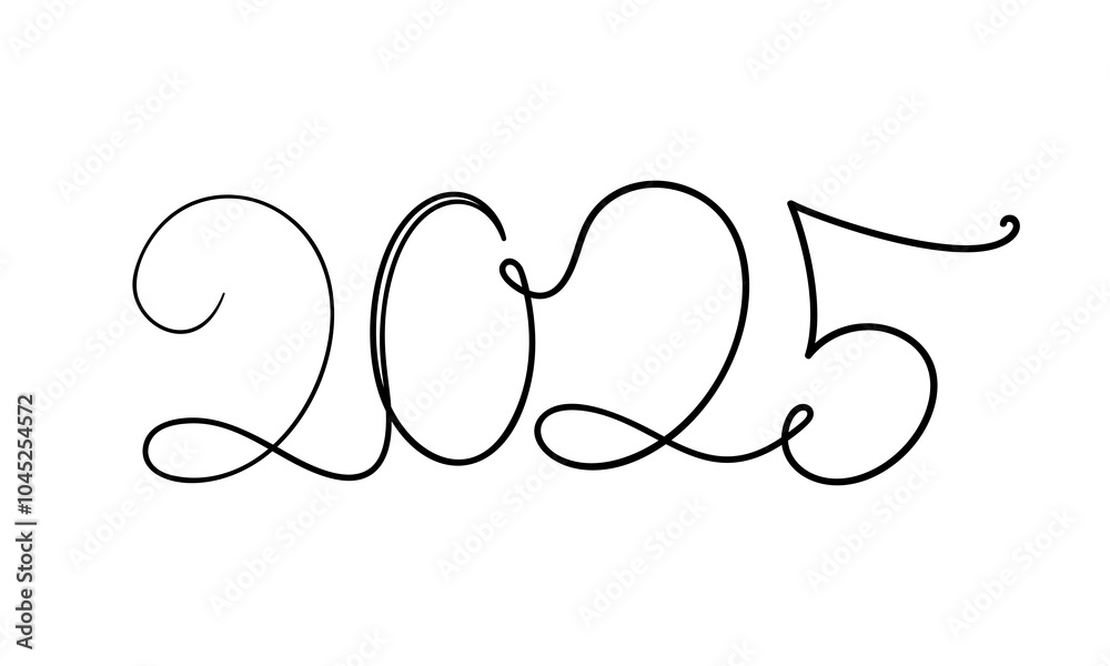 2025 year number continuous one line drawing simple single line 2025 vector illustration template for design 2025 year number continuous one line drawing simple single line 2025 vector illustration template for design