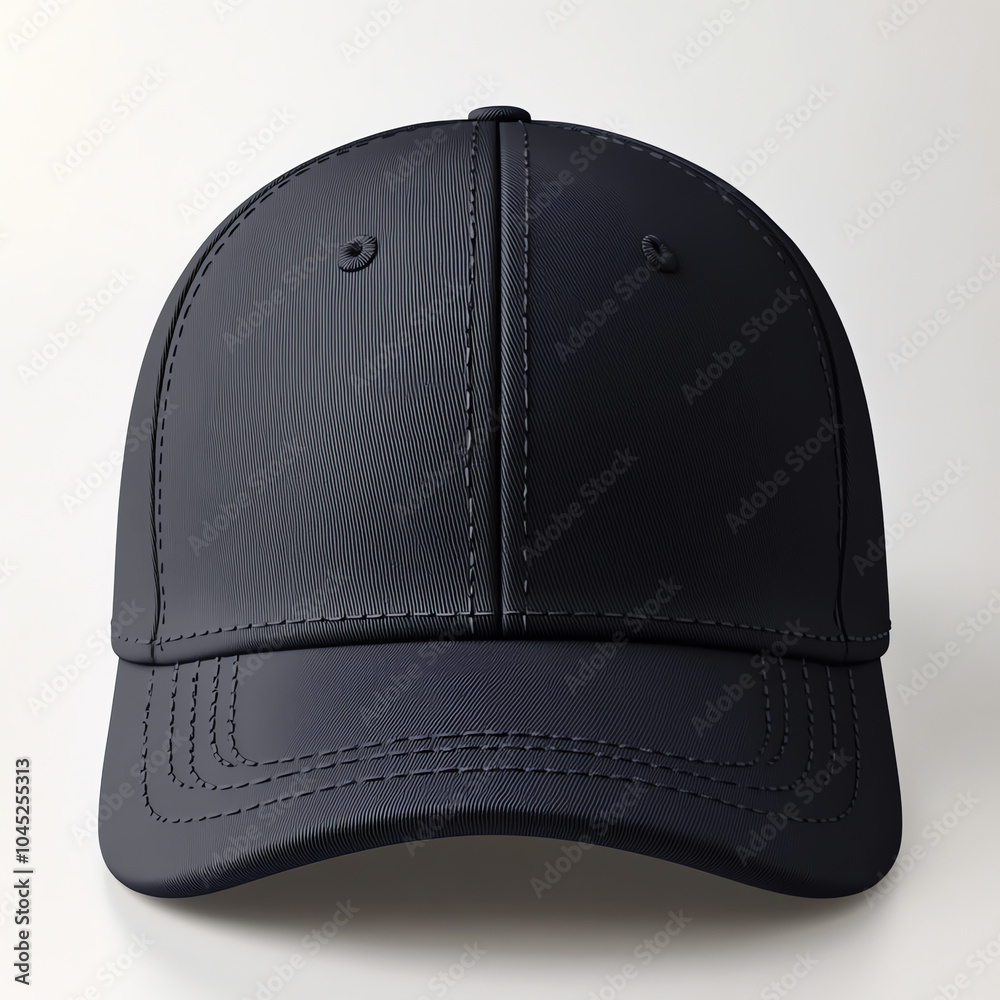 Navy Blue Baseball Cap Mockup with Clean White Background Navy Blue Baseball Cap Mockup with Clean White Background