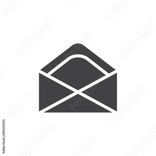 Open envelope icon Symbol mark in filled style photo