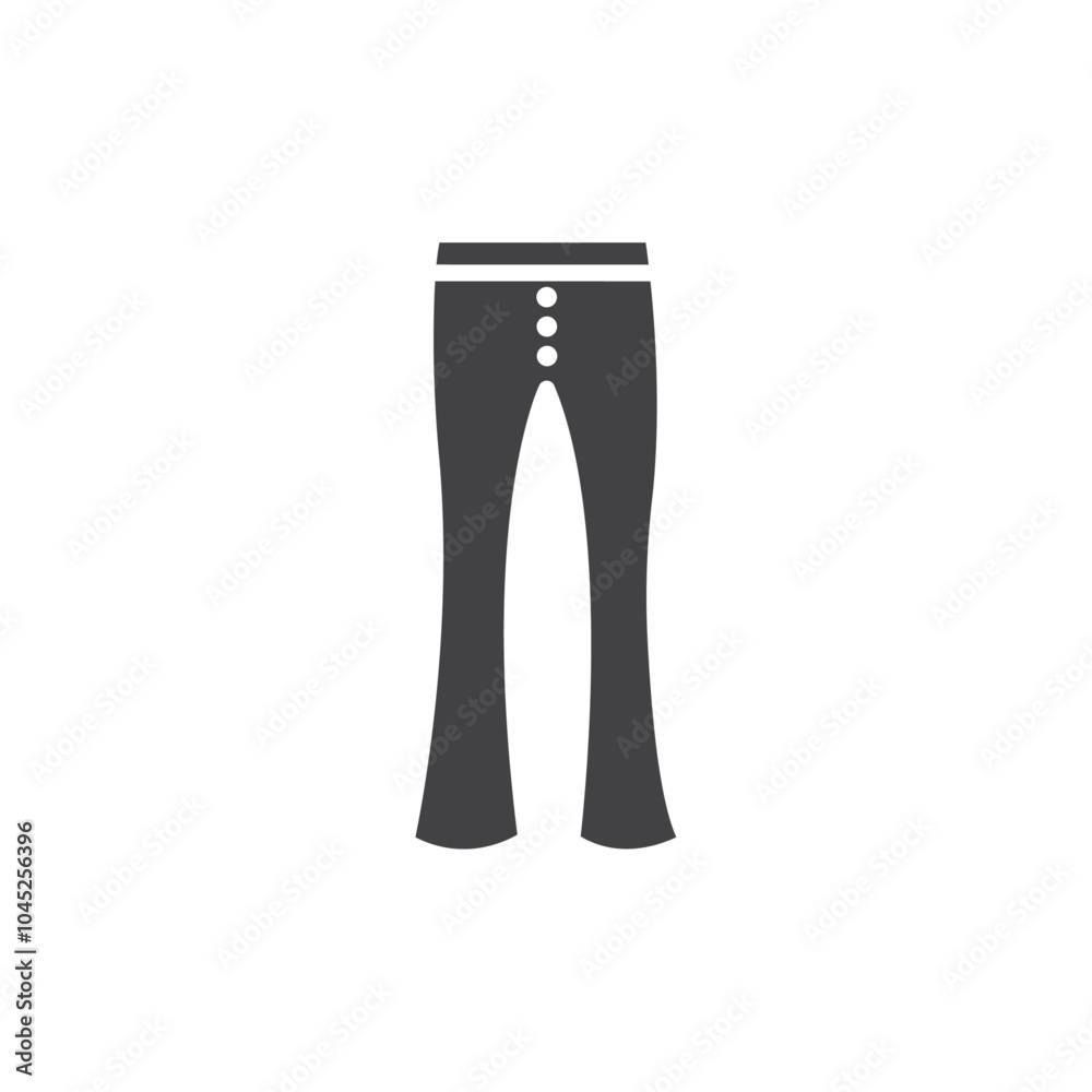 Pants Icon Symbol mark in filled style Pants Icon Symbol mark in filled style